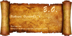 Bakos Ozsvát névjegykártya